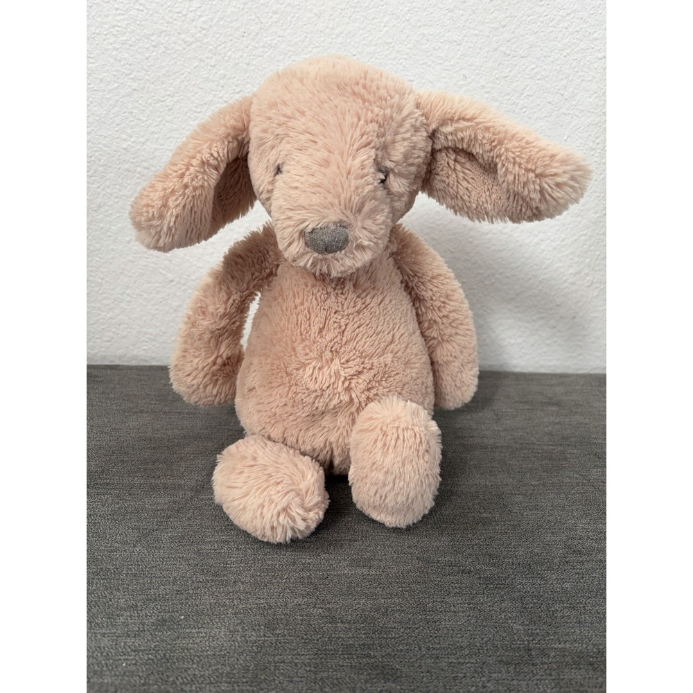Jellycat Bashful Luxe Puppy Orlando Gold Tag, Shimmer Nose 12" Plush Dog